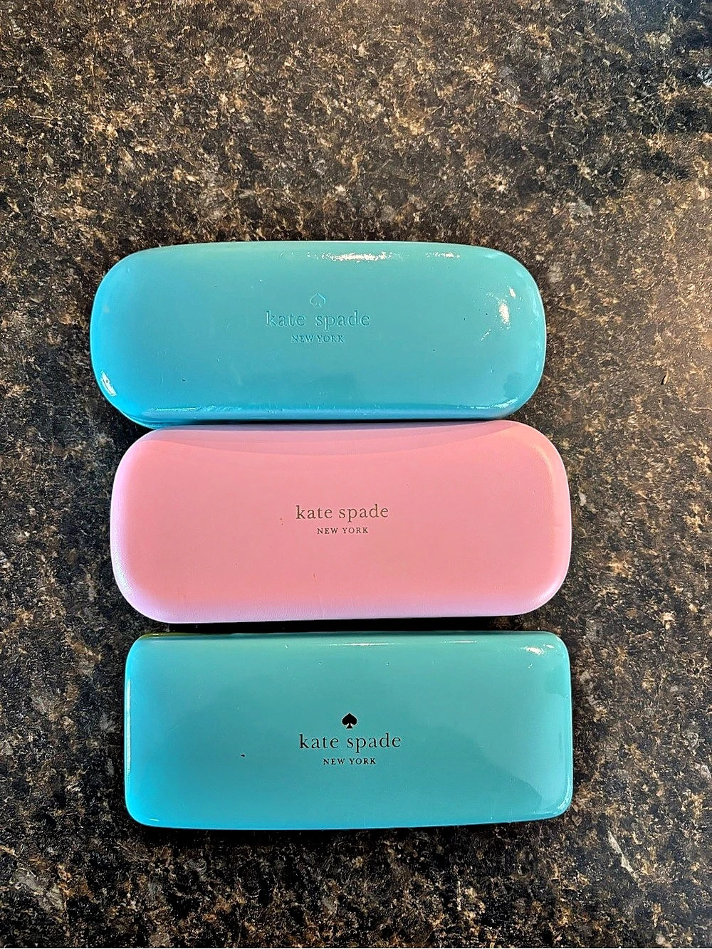 Kate Spade Eyeglass Cases Set of 3 Blue Pink Like New